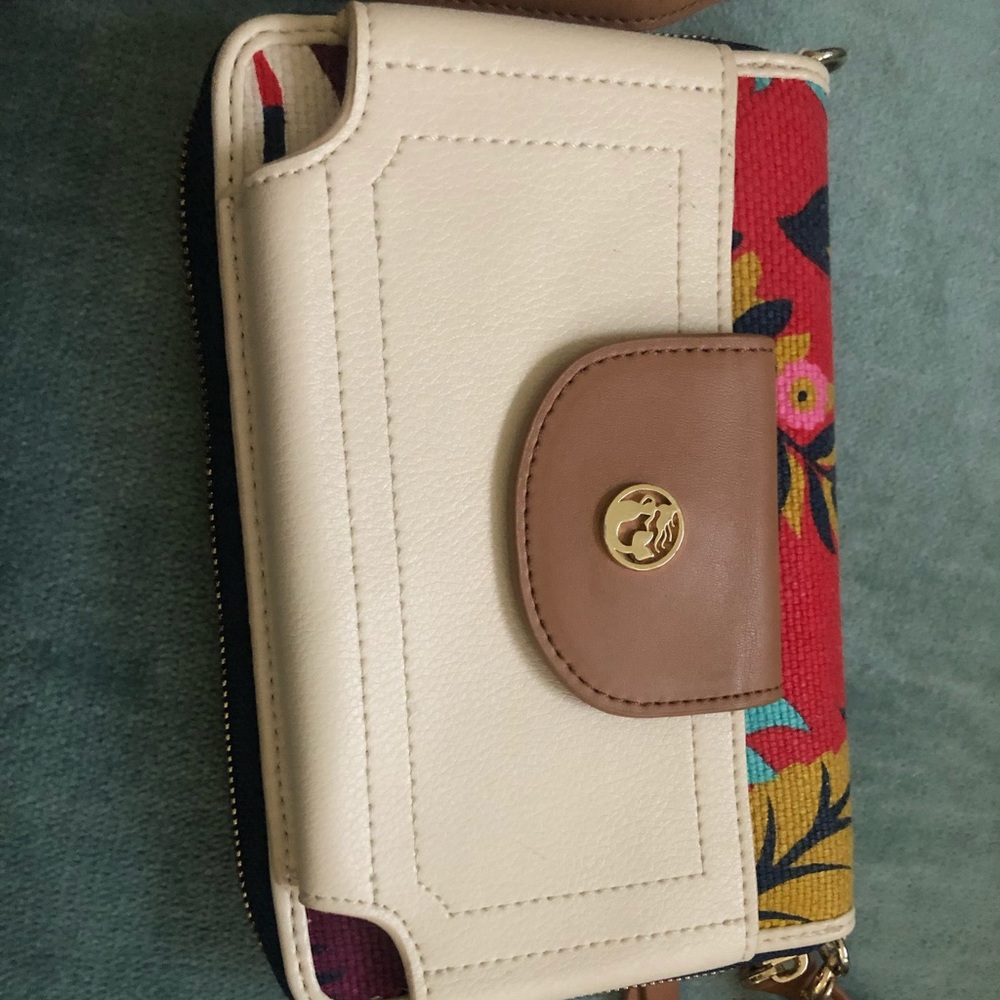 Spartina wristlet with crossbody strap